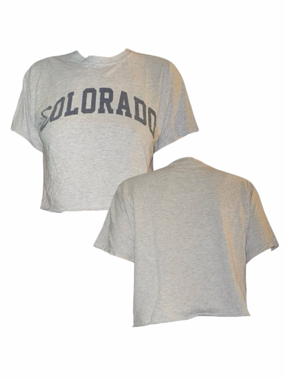 Gray Colorado Graphic Crop Top